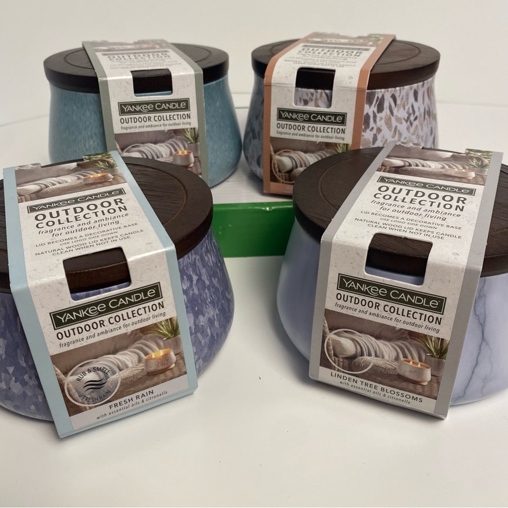 2/$20, 4/$35 - Lg Yankee Candle Set - Natural Wooden Top Doubles As Base!!